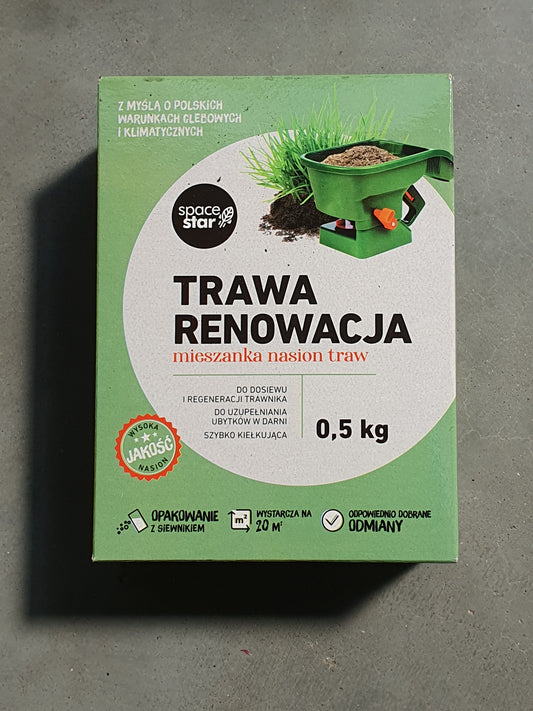 Mieszanka nasion traw do regeneracji trawnika SpaceStar Trawa Renowacja 0,1kg, 0,5kg, 1kg