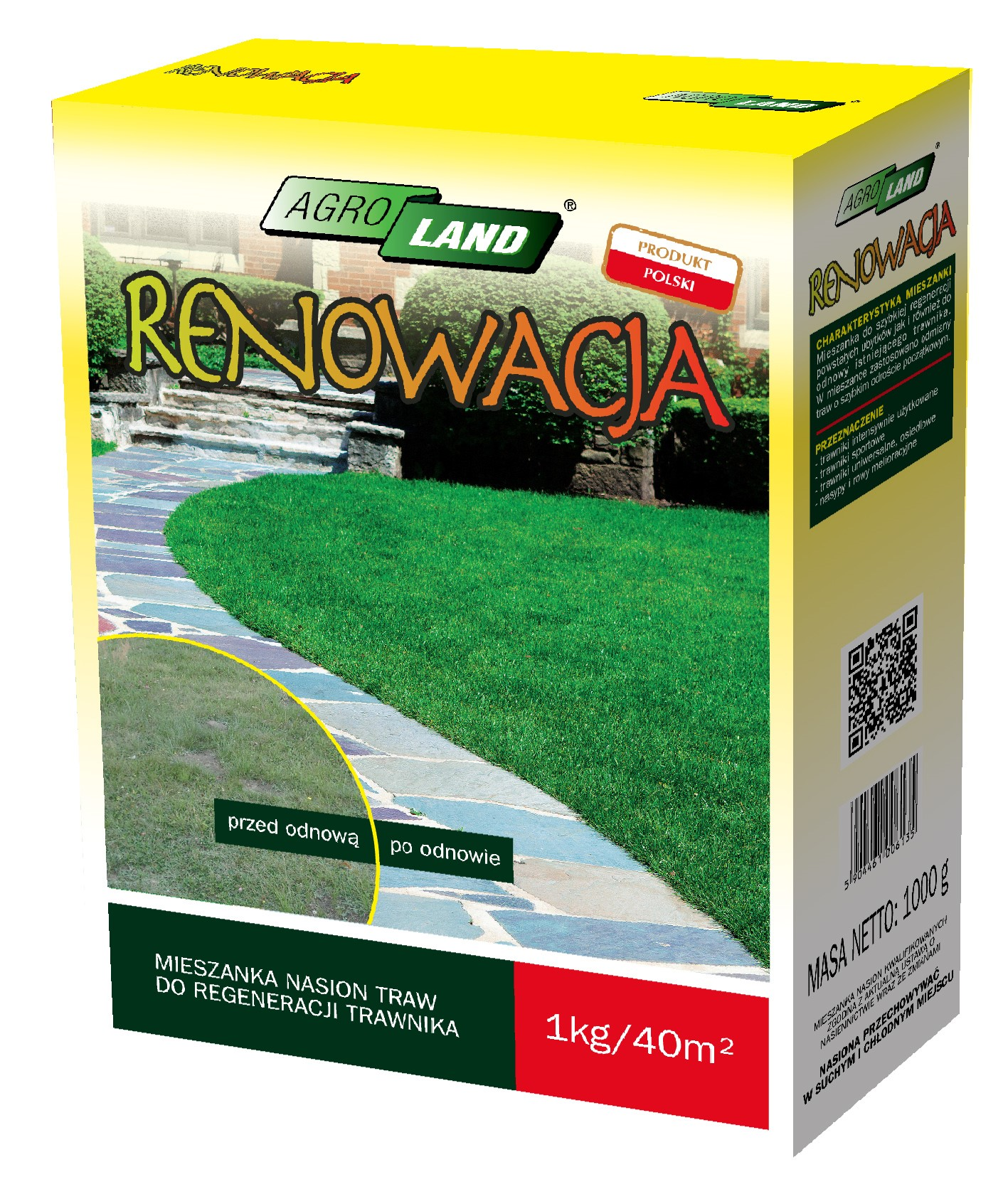 Mieszanka traw do regulacji trawnika AgroLand Trawa Renowacja 0,25kg, 1kg, 2kg