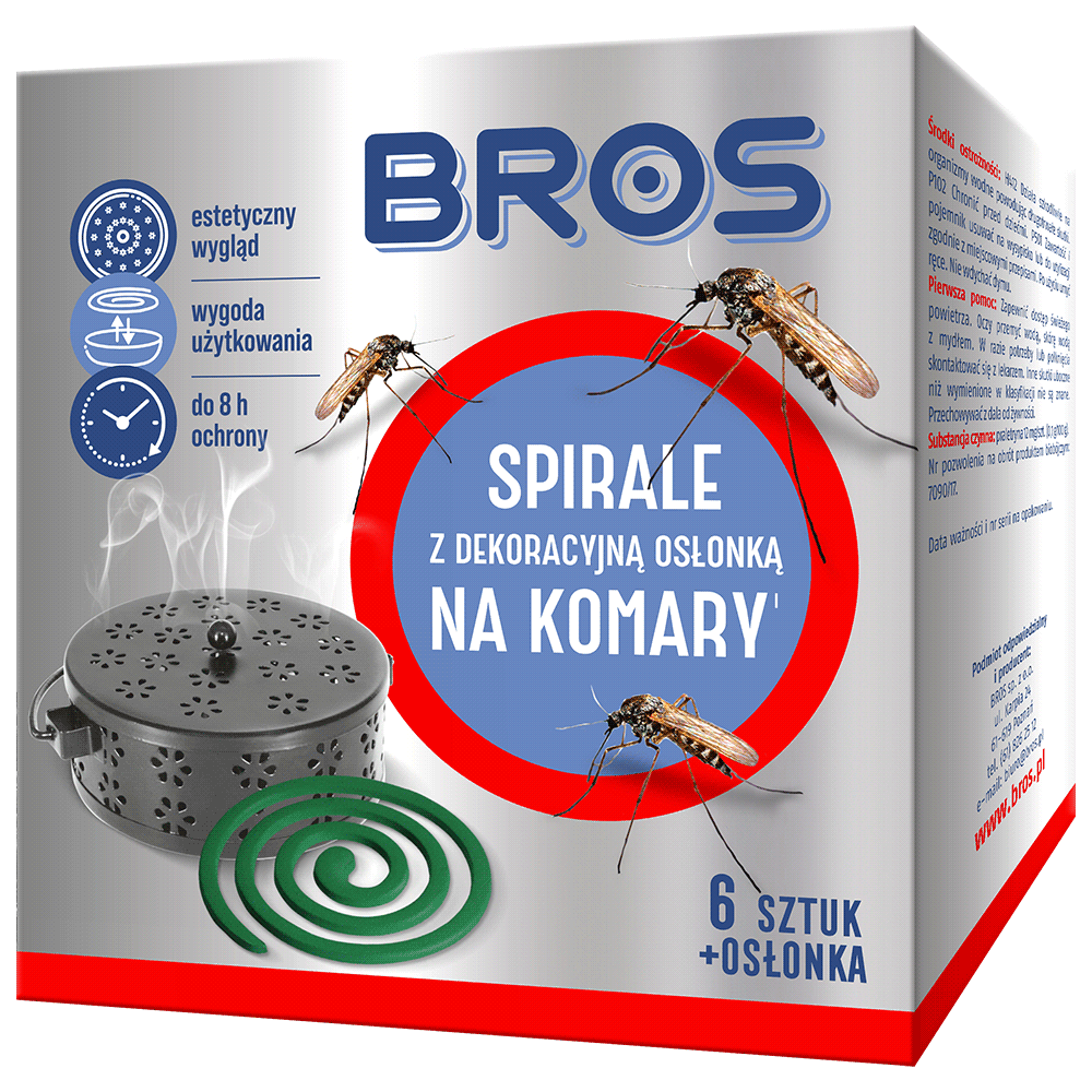 Spirale na komary z osłonką dekoracyjną BROS 6 szt.