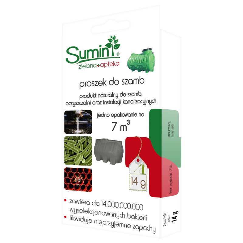 Naturalny preparat do szamb w formie proszku Sumin 14g