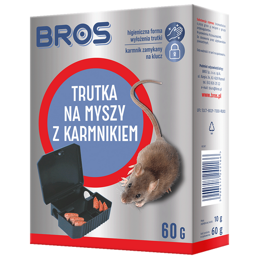 Karmnik na myszy z trutką 60g BROS